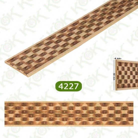 4227 Ayous Kalın Hasır Desen İnce Aplik (4Mm)