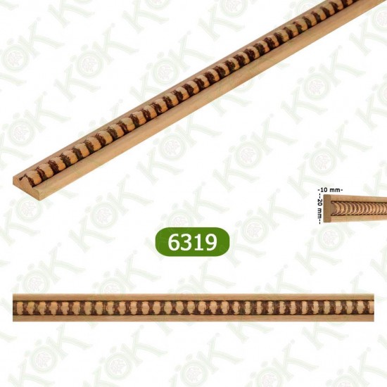 6319 Ayous Boncuk Desen Kavisli Çıta