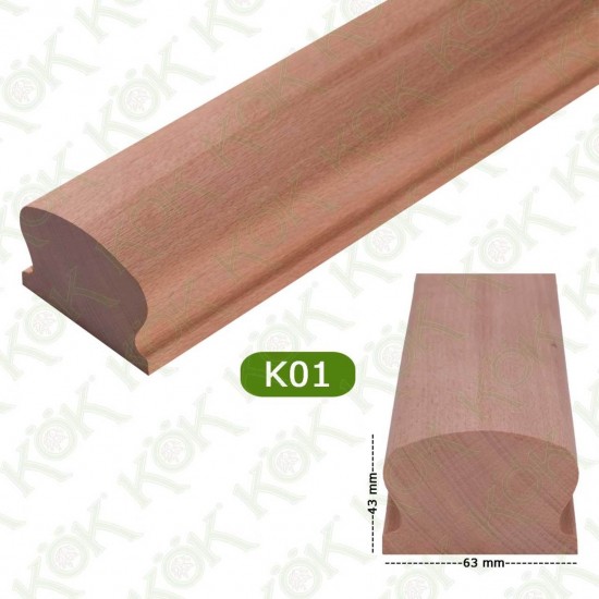 K01 Ahşap Merdiven Küpeştesi Kayın