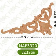 MAP-3320-25*15*1  Ahşap Oyma Aplik