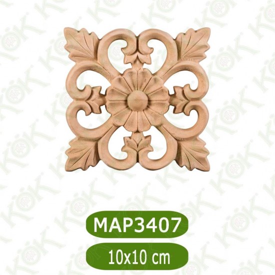 MAP-3407-10*10*1 Ahşap Oyma Aplik