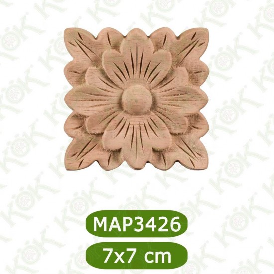 MAP-3426-7*7*1 Ahşap Oyma Aplik