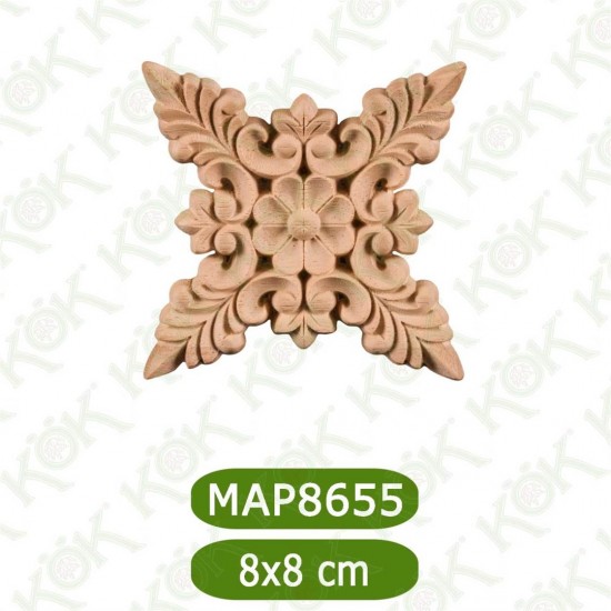 MAP8655-8*8*1 Ahşap Oyma Aplik