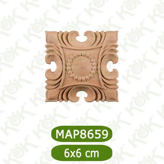 MAP8659-6*6*1 Ahşap Oyma Aplik