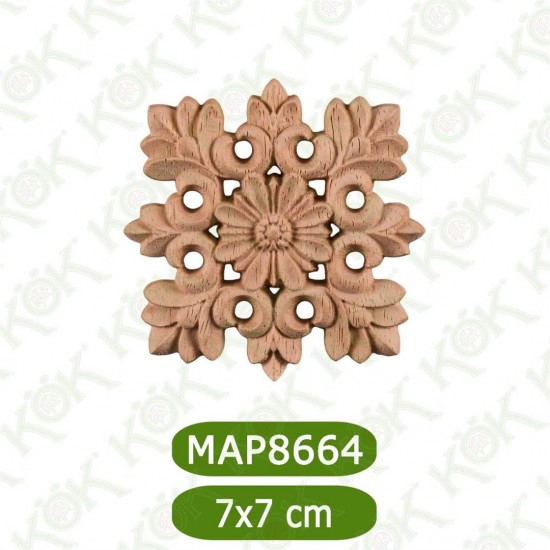 MAP8664-7*7*1 Ahşap Oyma Aplik