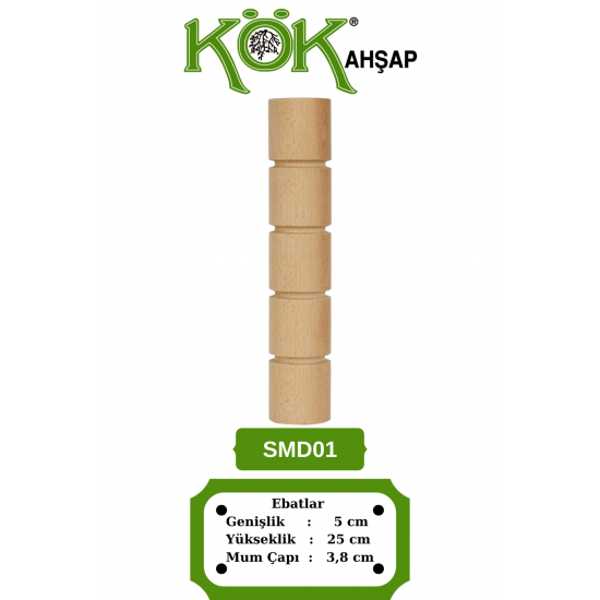 SMD01-25 Ahşap Şamdan