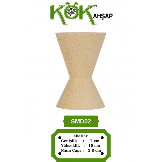 SMD02-10 Ahşap Şamdan