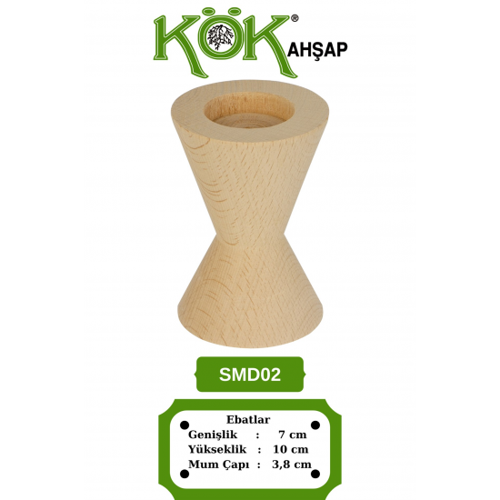 SMD02-10 Ahşap Şamdan