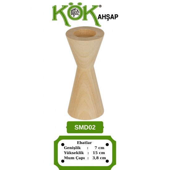 SMD02-15 Ahşap Şamdan