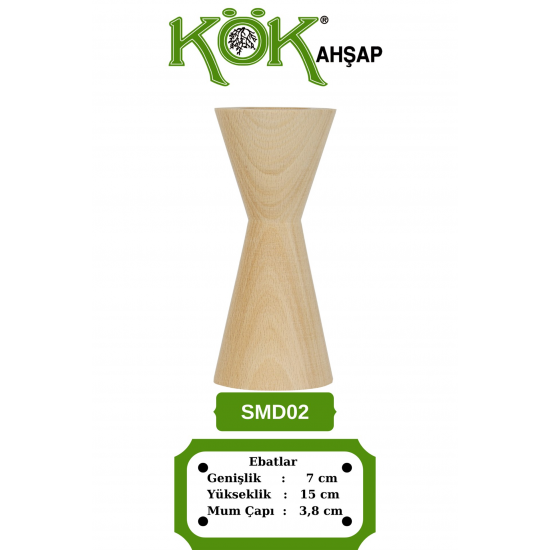 SMD02-15 Ahşap Şamdan