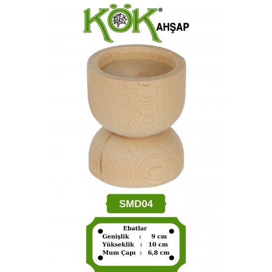 SMD04-10 Ahşap Şamdan