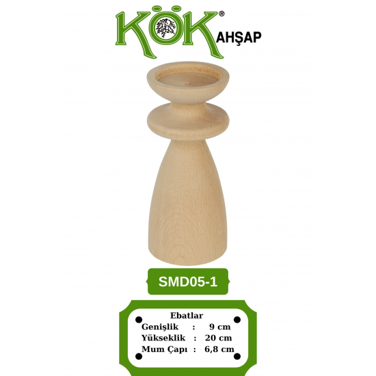SMD05-1 Ahşap Şamdan