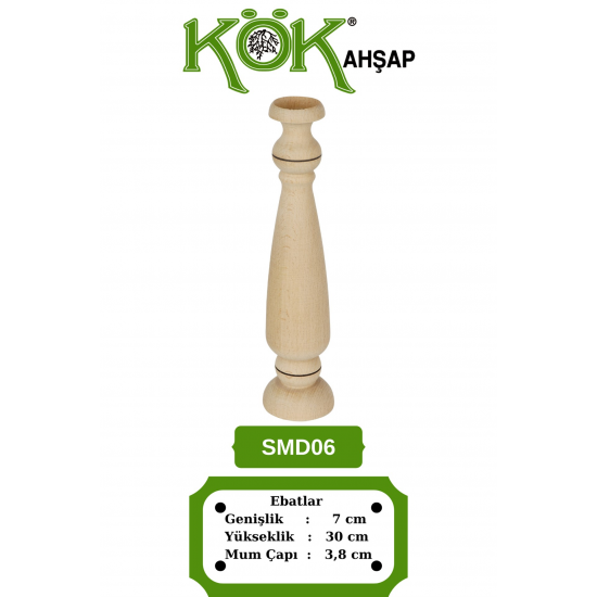 SMD06-30 Ahşap Şamdan