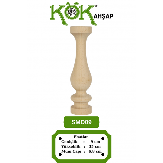 SMD09-35 Ahşap Şamdan