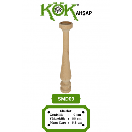 SMD09-55 Ahşap Şamdan