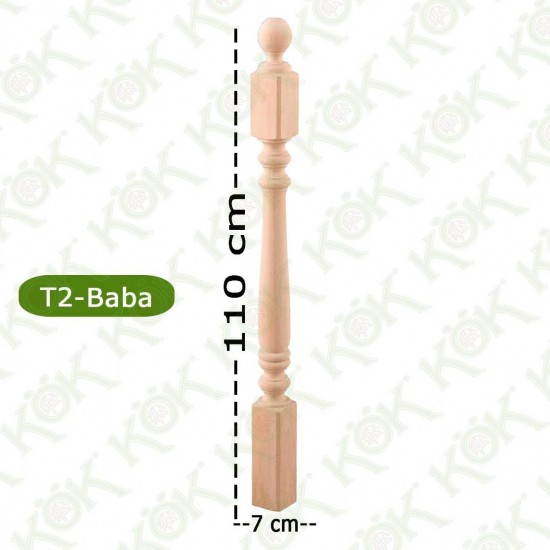 T2 Merdiven Babası Şişe Modeli 7*7*110 Cm Çam